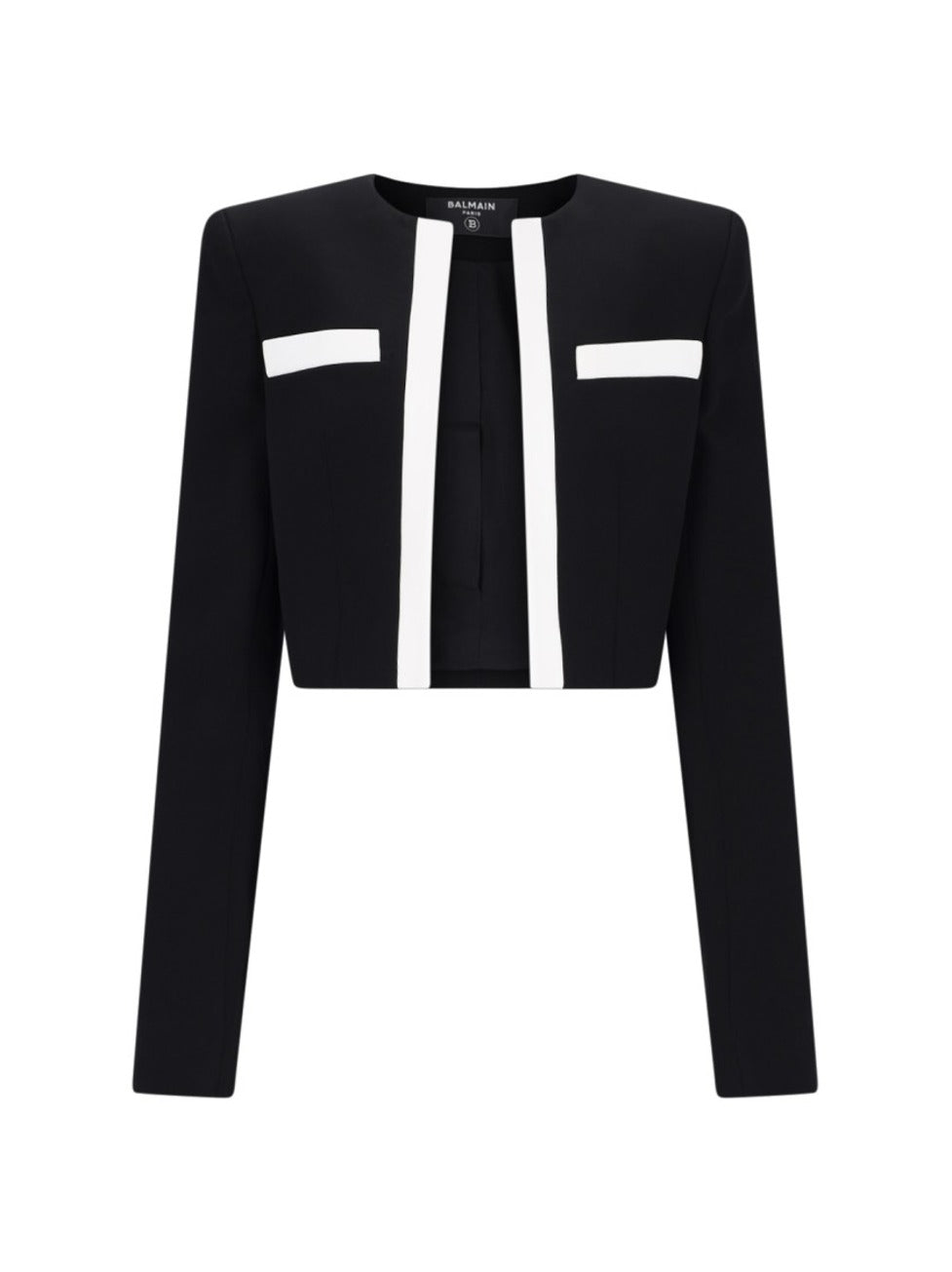 Cropped Spencer Knit Sweater – Black