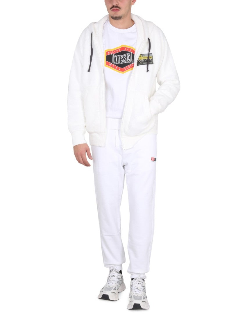 White Hooded Sweatshirt With Relaxed Fit