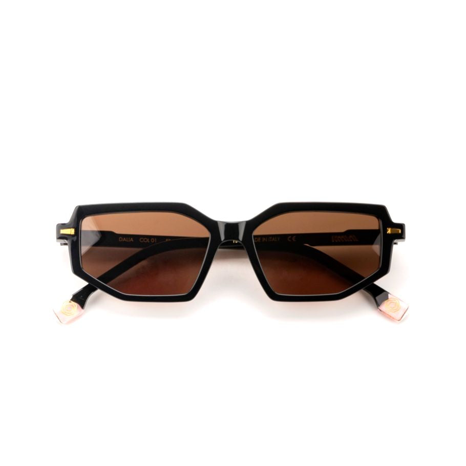 Dalia Geometric Frame Sunglasses with Subtle Gold Accents