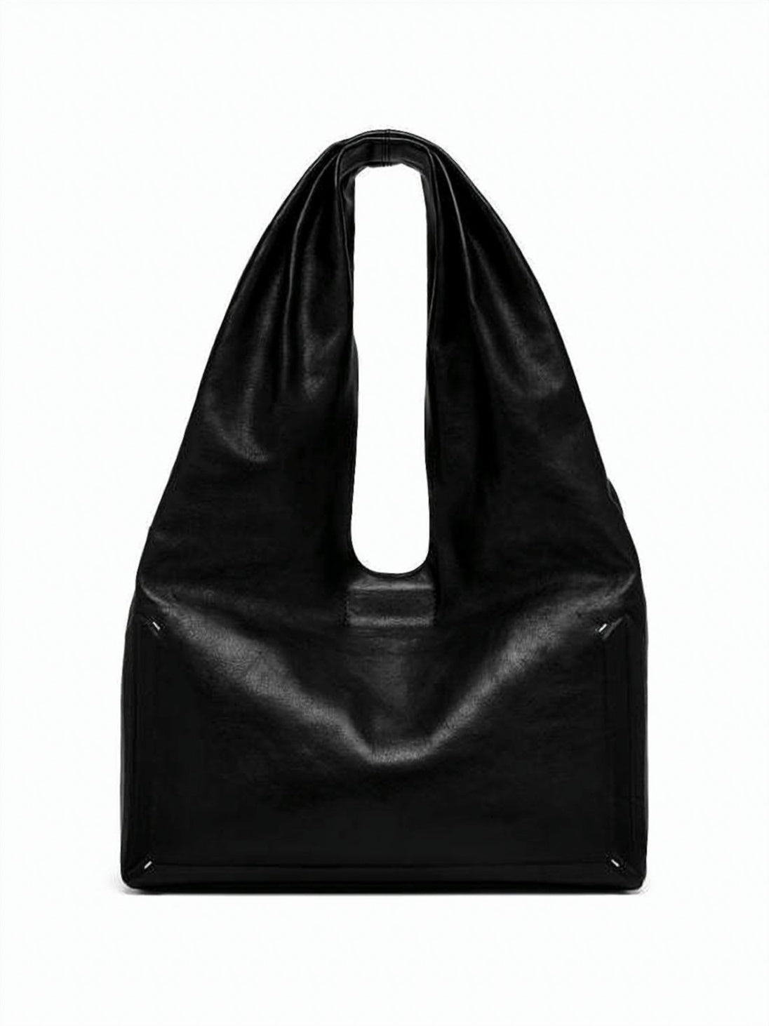 Slouchy Black Lambskin Shoulder Bag