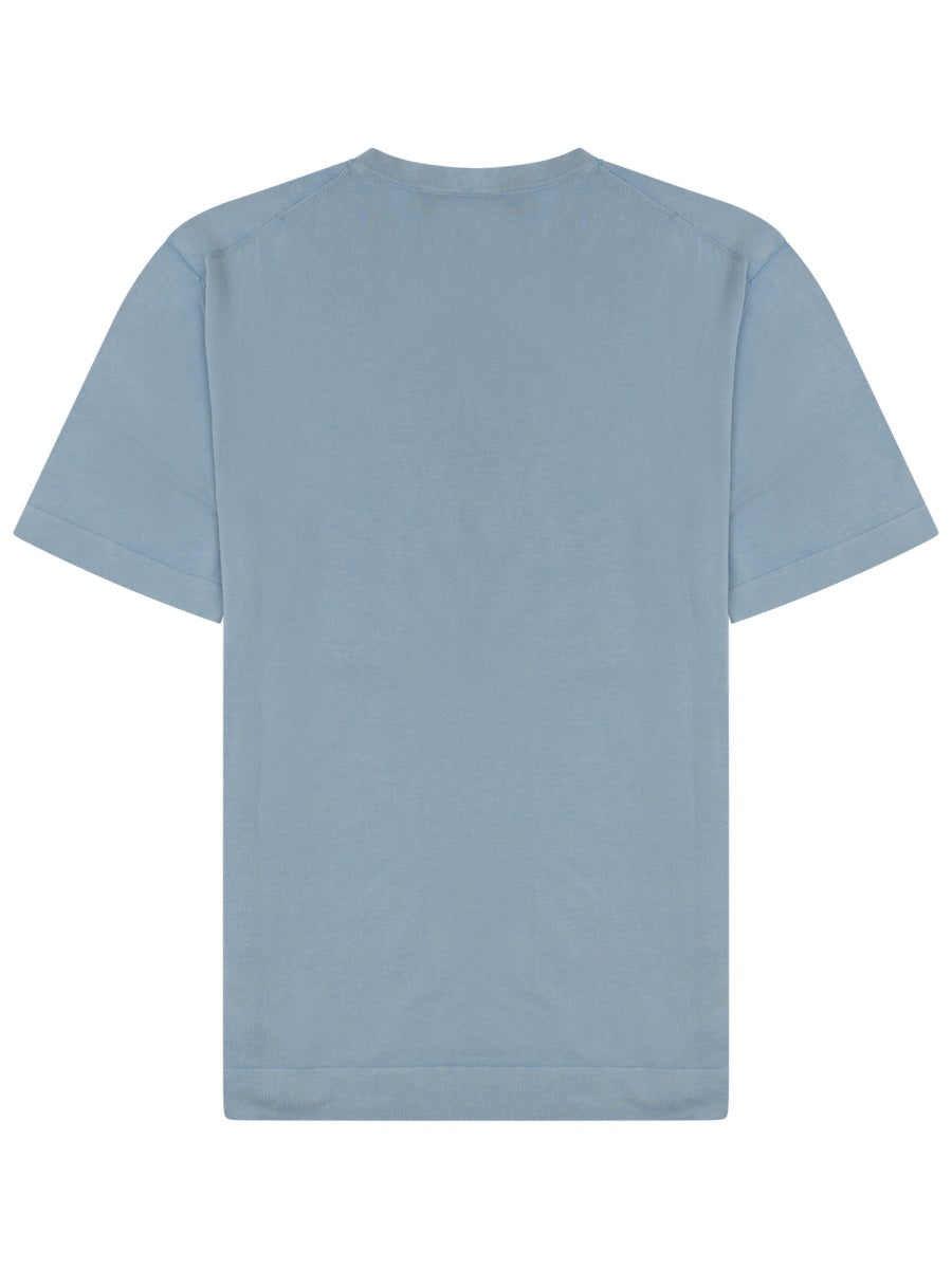 Minimalist Crew Neck T-Shirt In Muted Blue