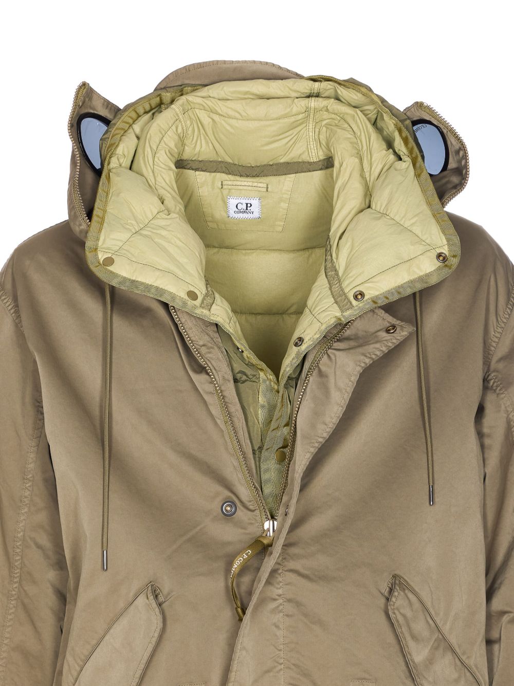 Beige Fishtail Parka With Detachable Inner Jacket