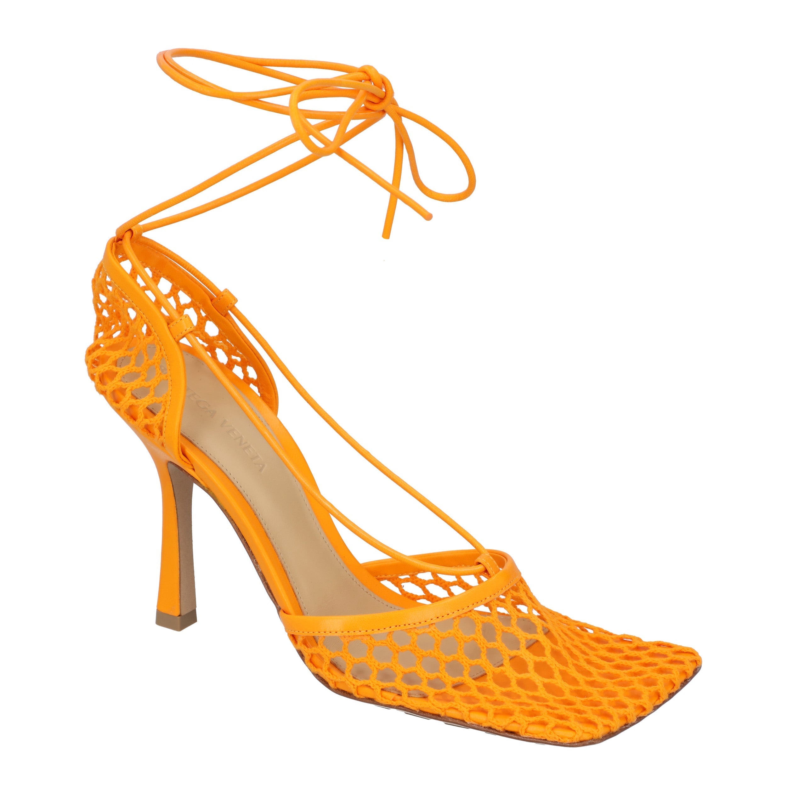 Stretch Lace-Up Sandal Orange