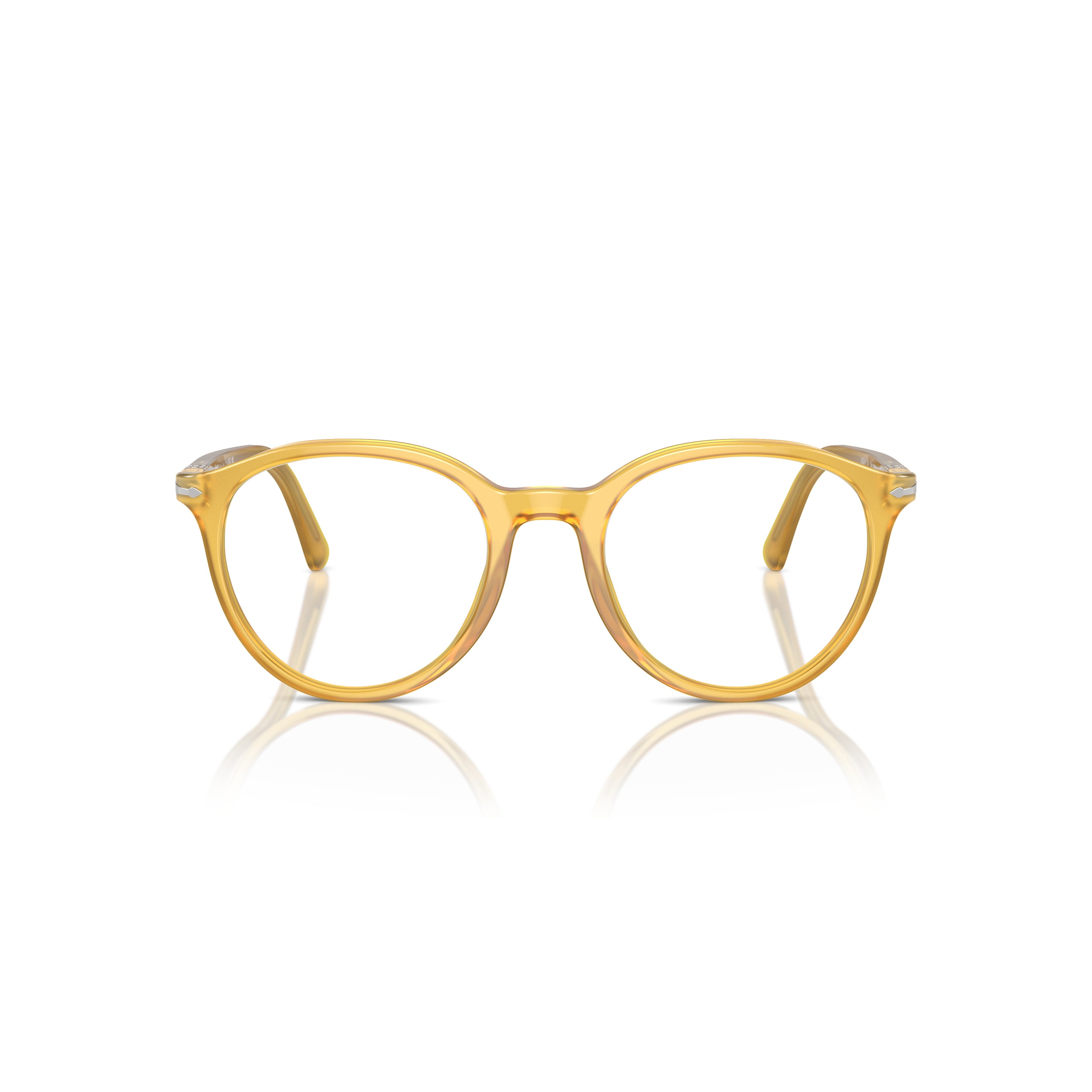 0po3353v Translucent Yellow Acetate Eyeglasses with Rounded Shape