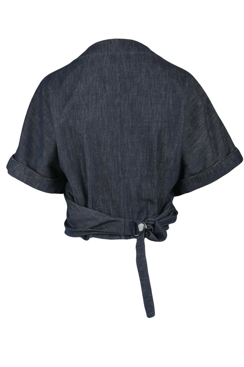 Denim Blouse - Midnight Blue
