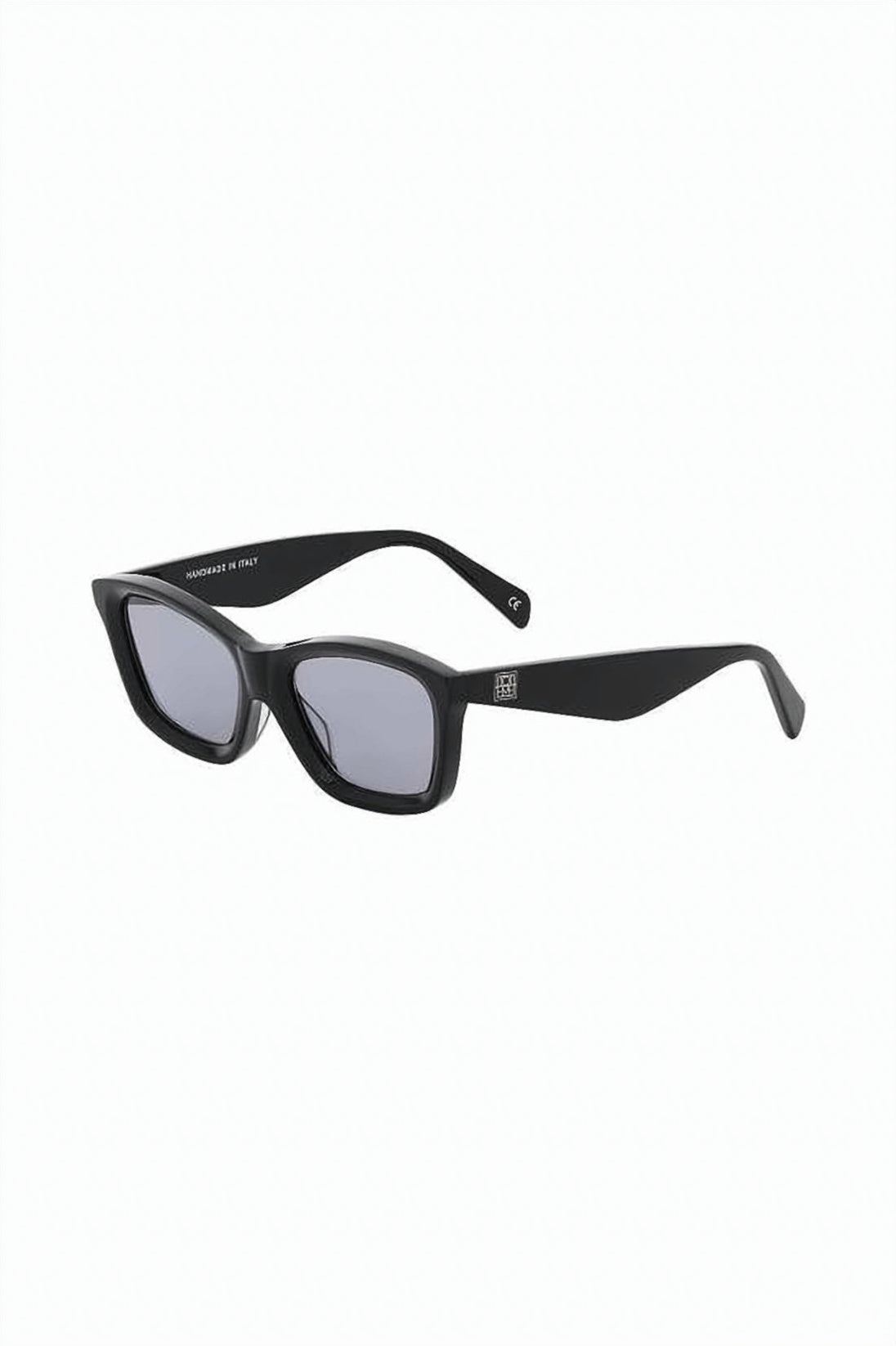 Rectangular Acetate Sunglasses with Glossy Finish and Logo Detail