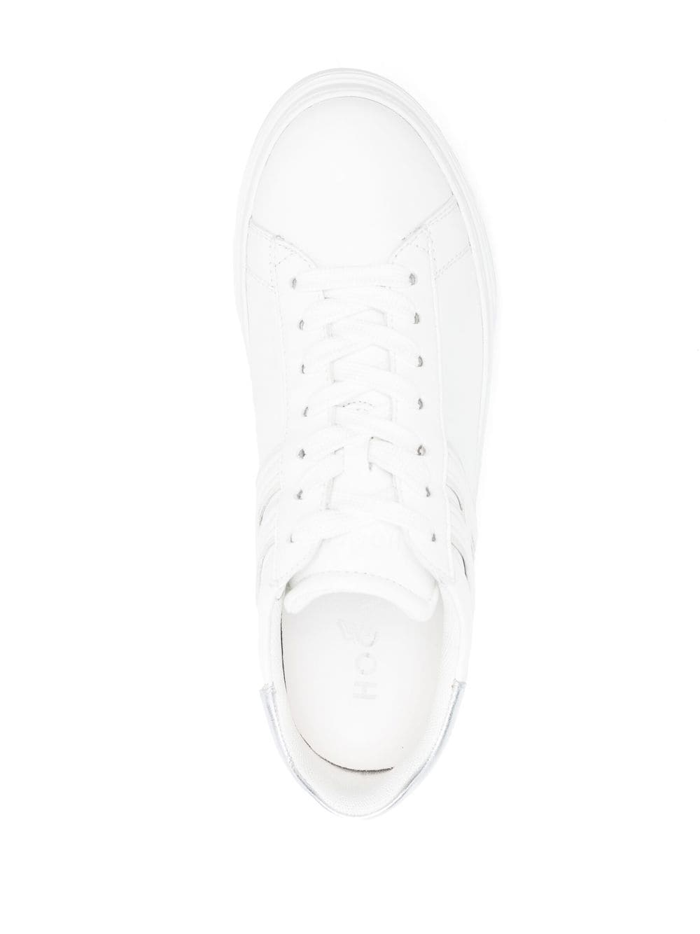 Leather Low-Top Tonal Metallic Accents Sneakers