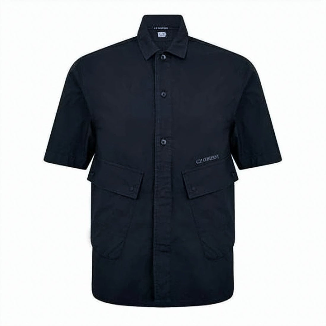 Short-Sleeve Casual Shirt with Flap Pockets