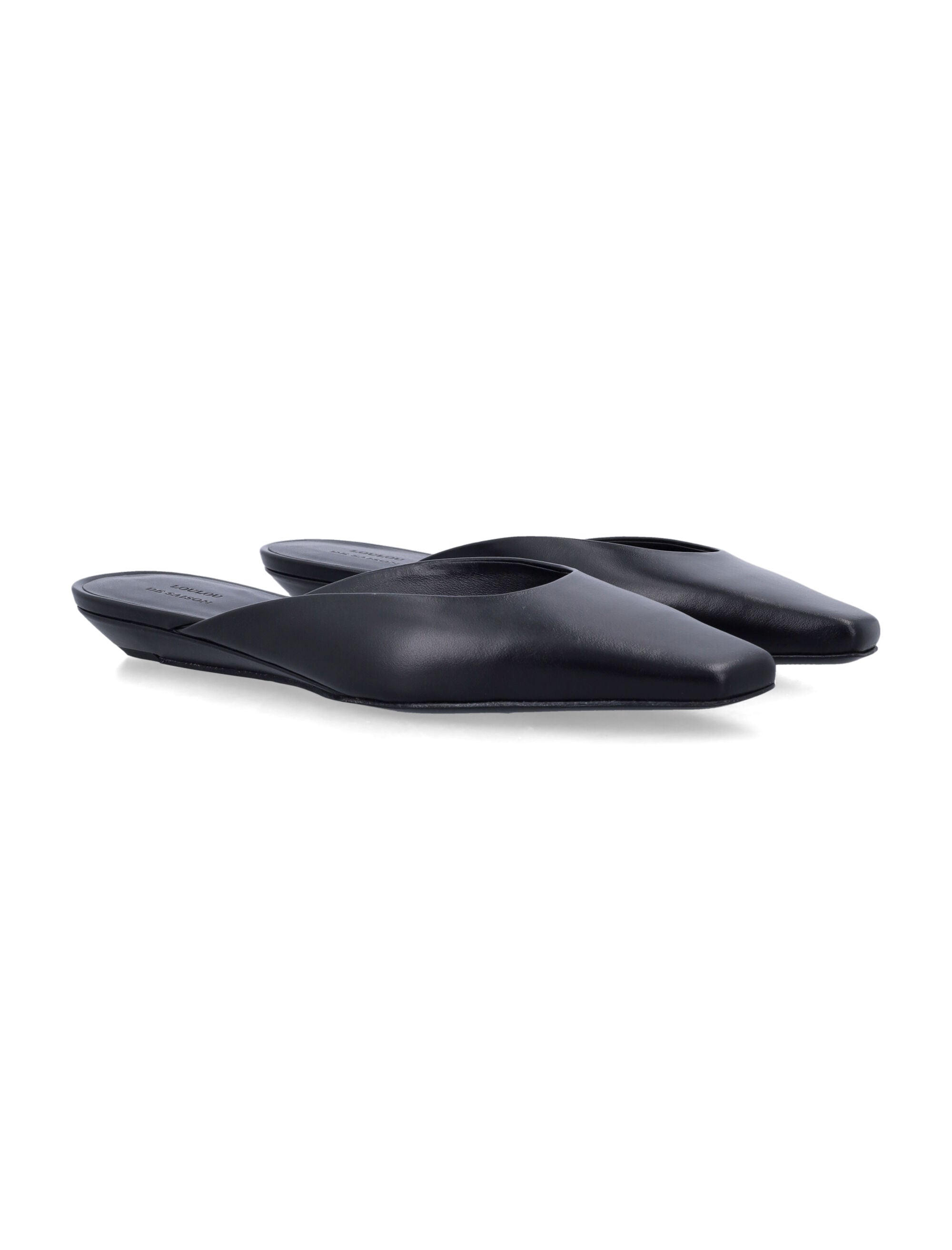 Diane Black Leather Mules