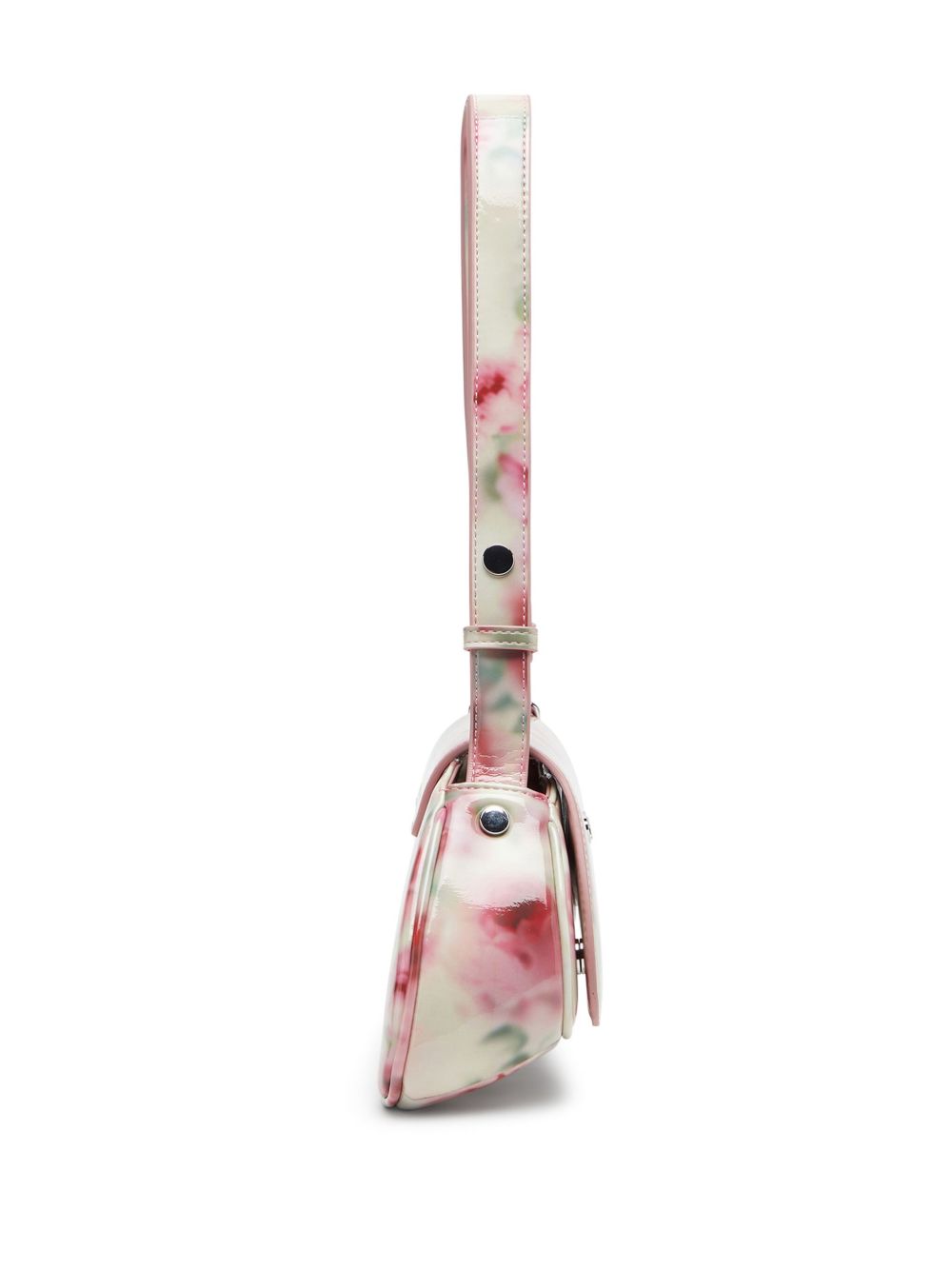 Floral Print Curved Silhouette Handbag