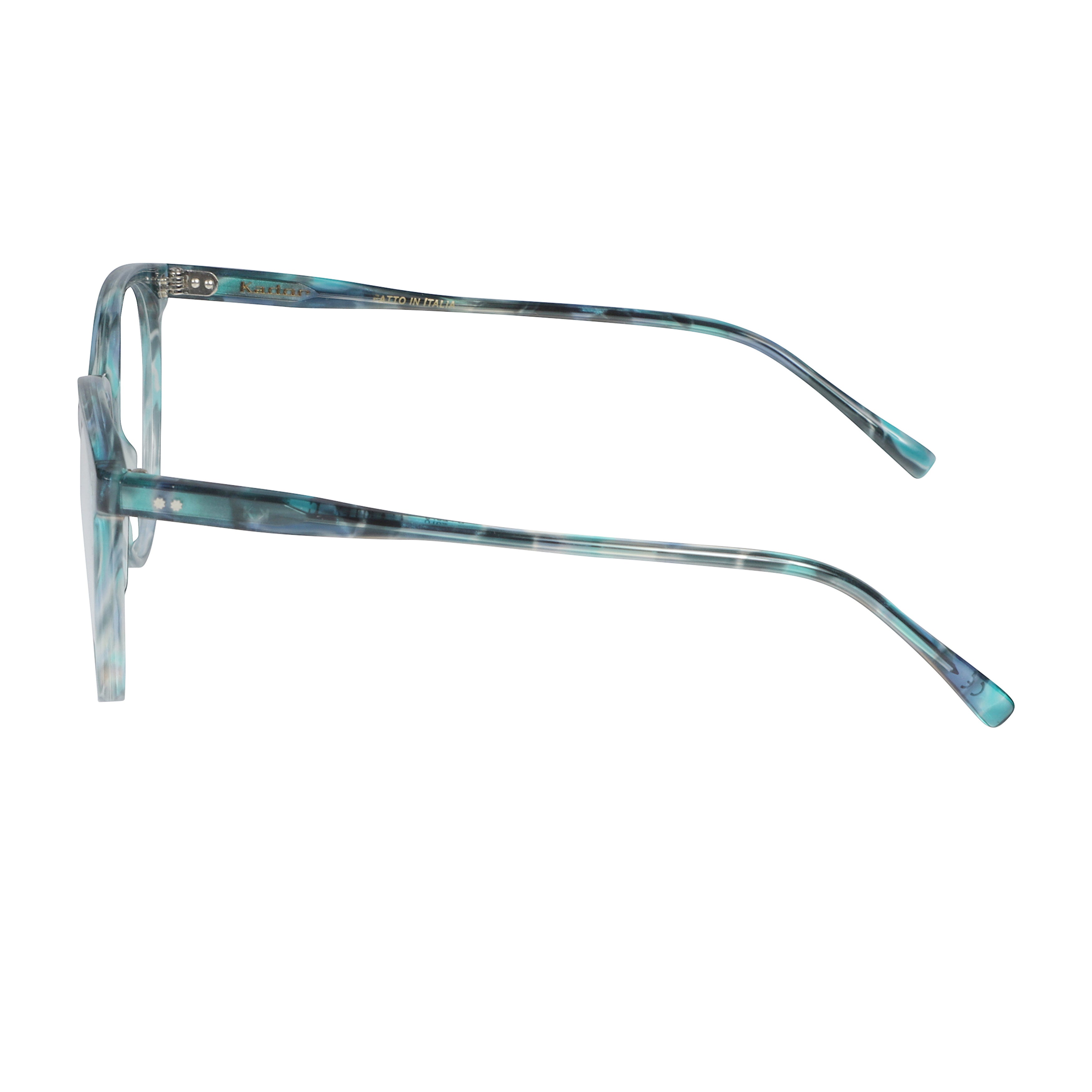 Cynda/N-54 Translucent Marbled Teal and Blue Cat-Eye Sunglasses