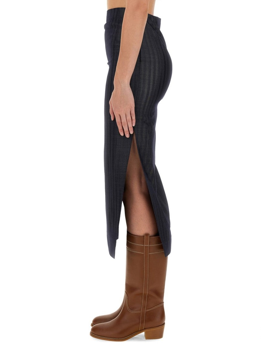 Wool Blend Pencil Skirt