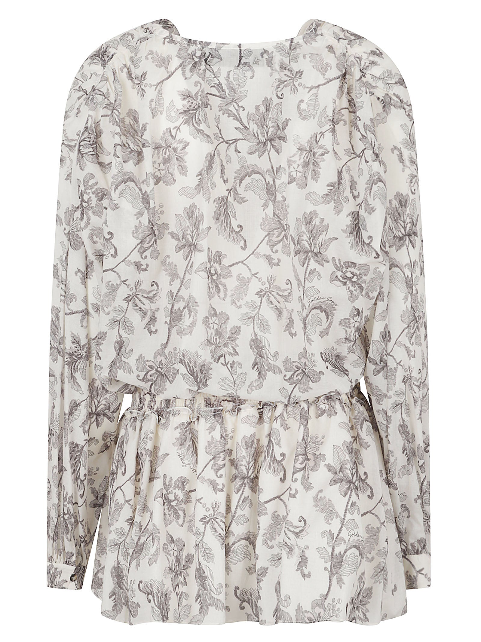Floral Print Cotton Dress With V-Neckline
