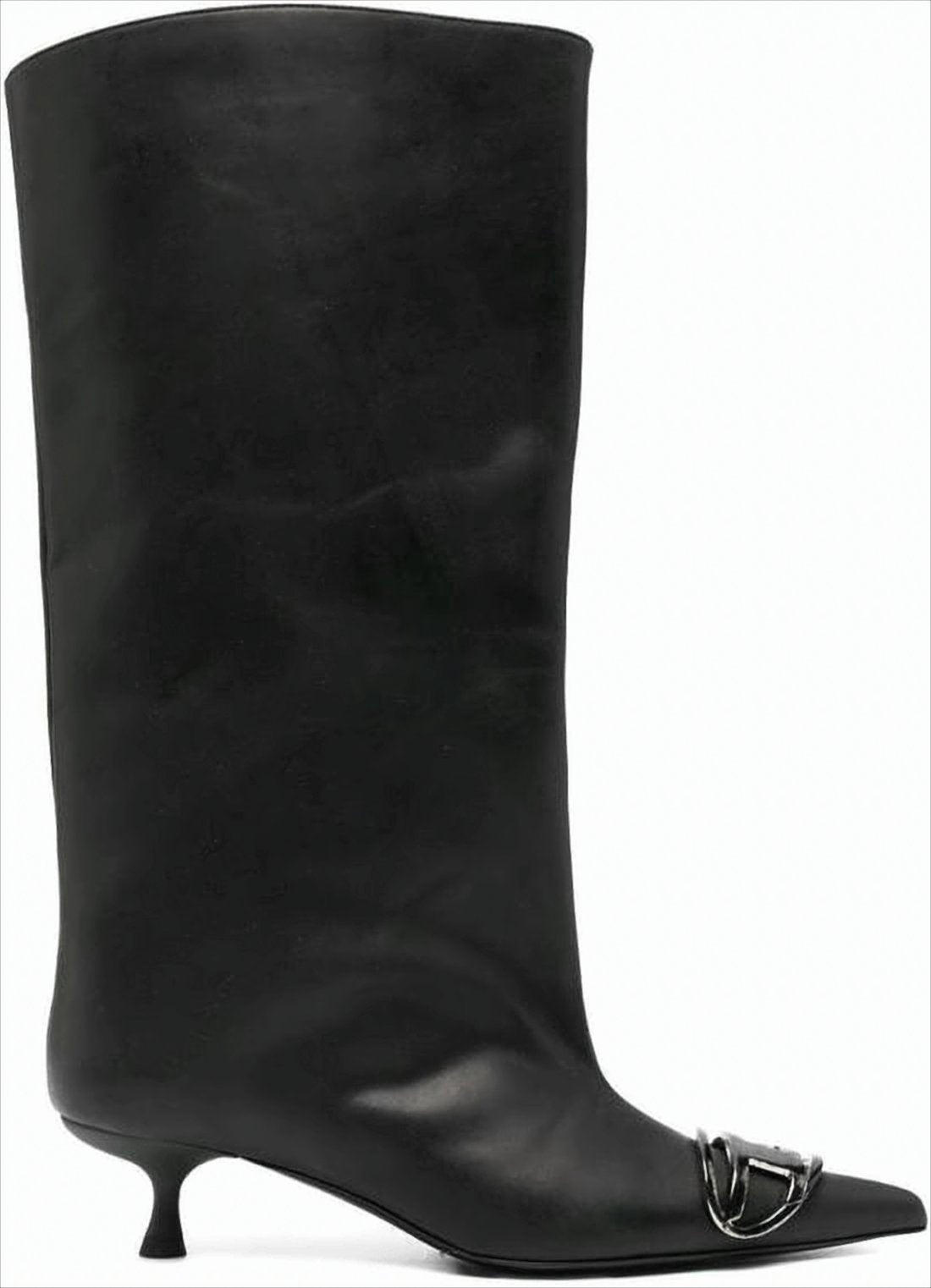 Mid-Calf Black Boot with Pointed Toe