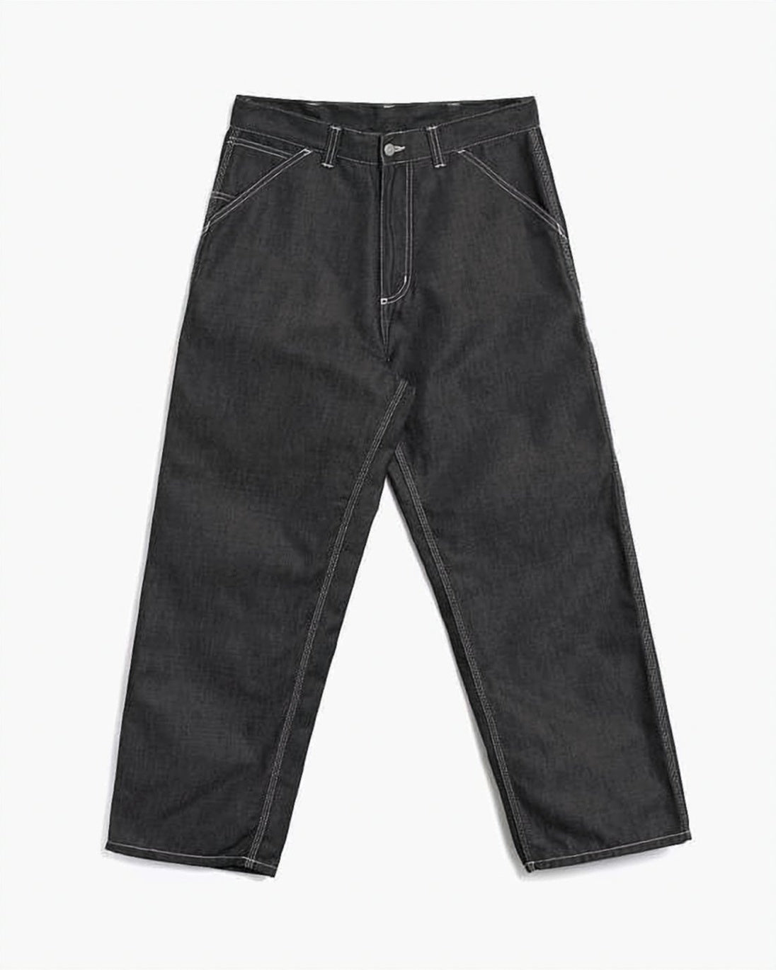Wide-Leg Denim Pants With Utility Pockets