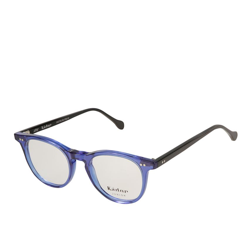 Kubino Translucent Blue Rounded Frame Sunglasses with Black Temples