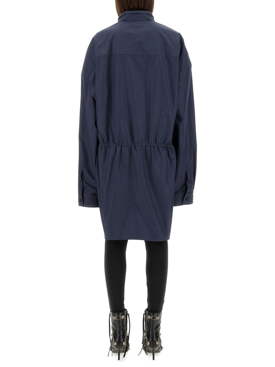 Shirt-Style Mini Dress with Classic Collar