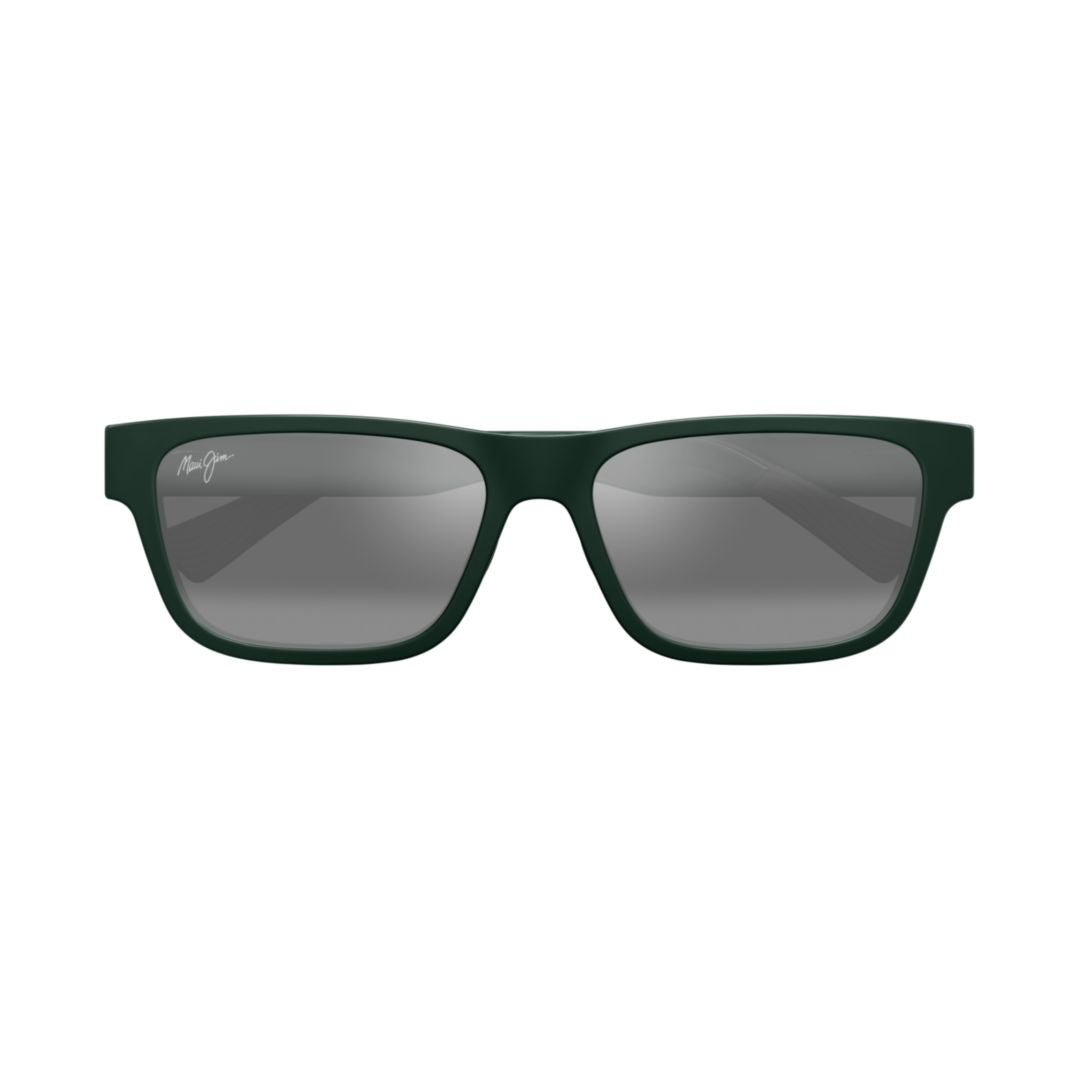 Keola Bold Rectangular Frame Sunglasses with Gradient Grey Lenses