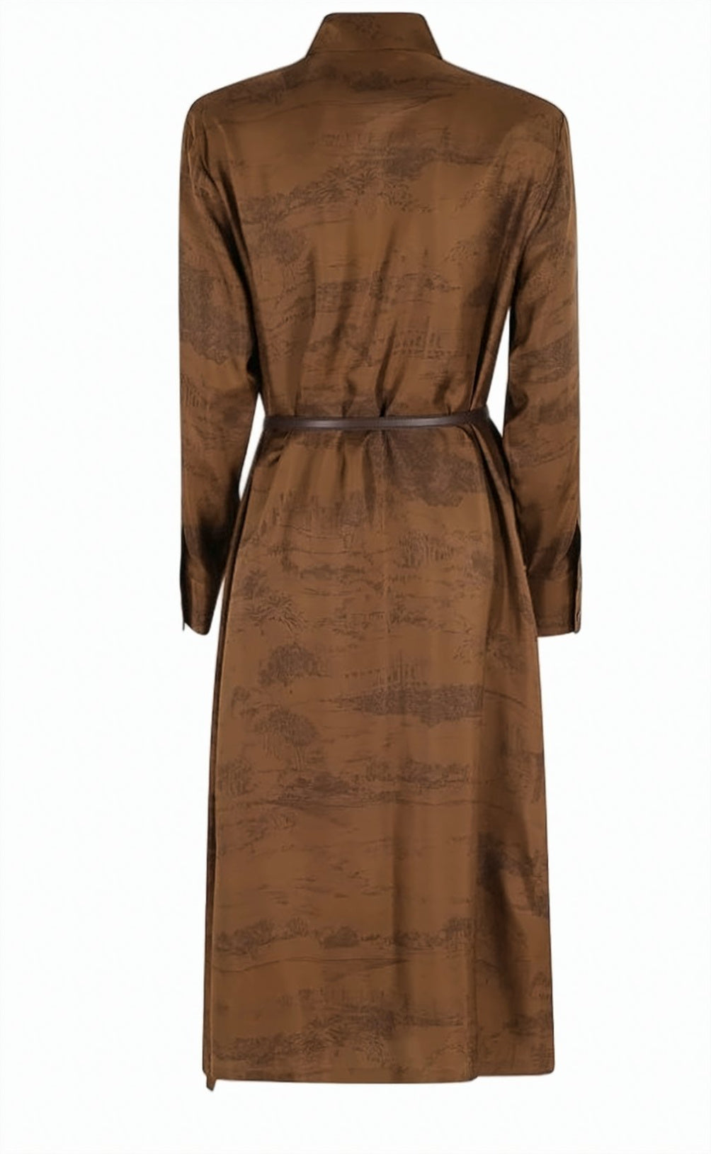 Printed Long Sleeve Midi Dress