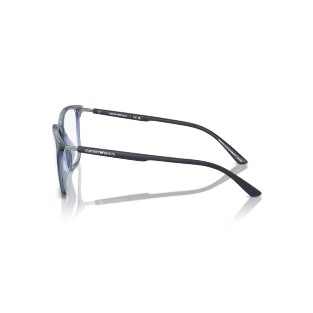 3242u Vista Rectangular Frame Eyeglasses with Translucent Blue Front