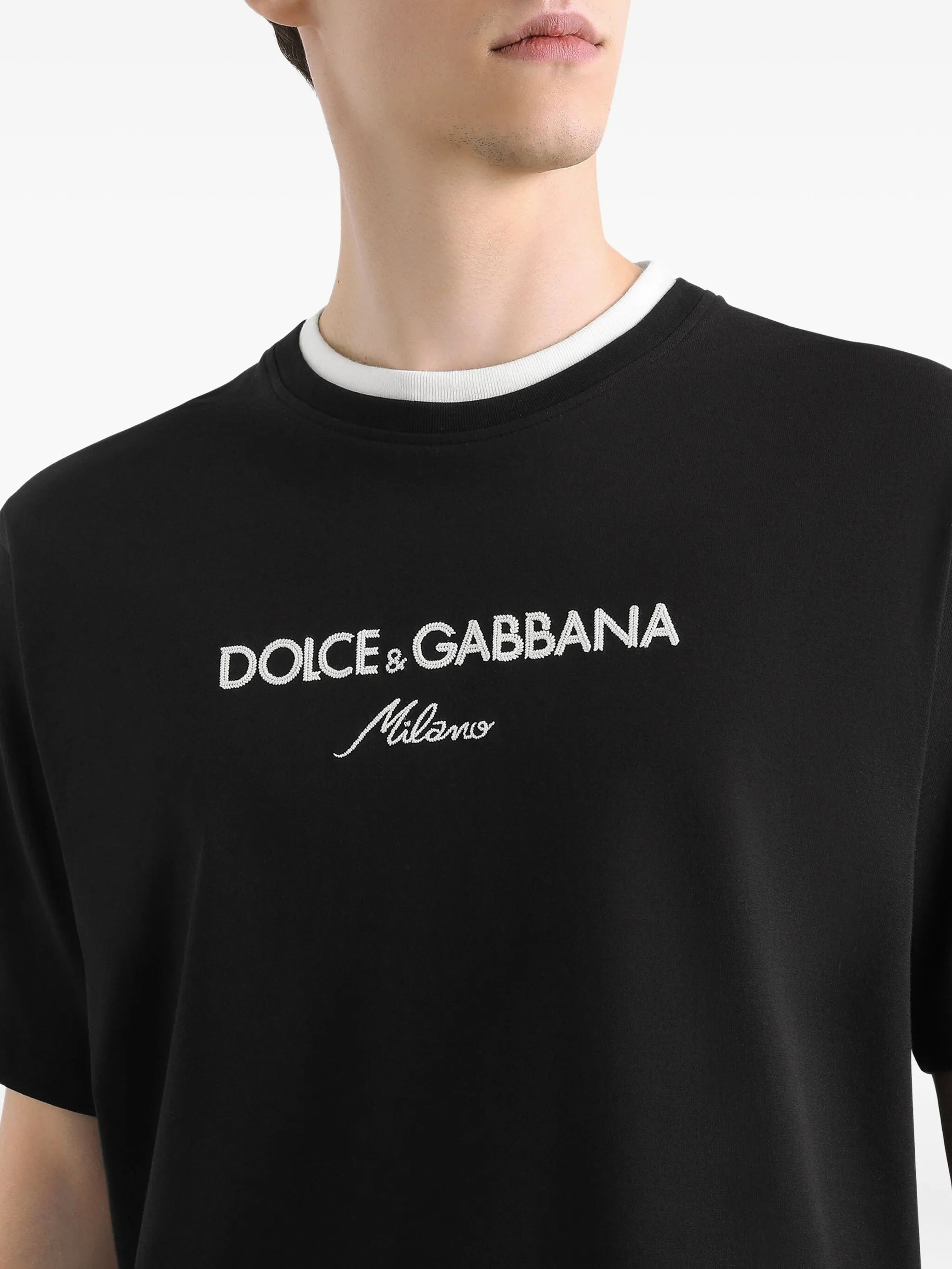 Black Relaxed Fit Contrasting Logo T-Shirt