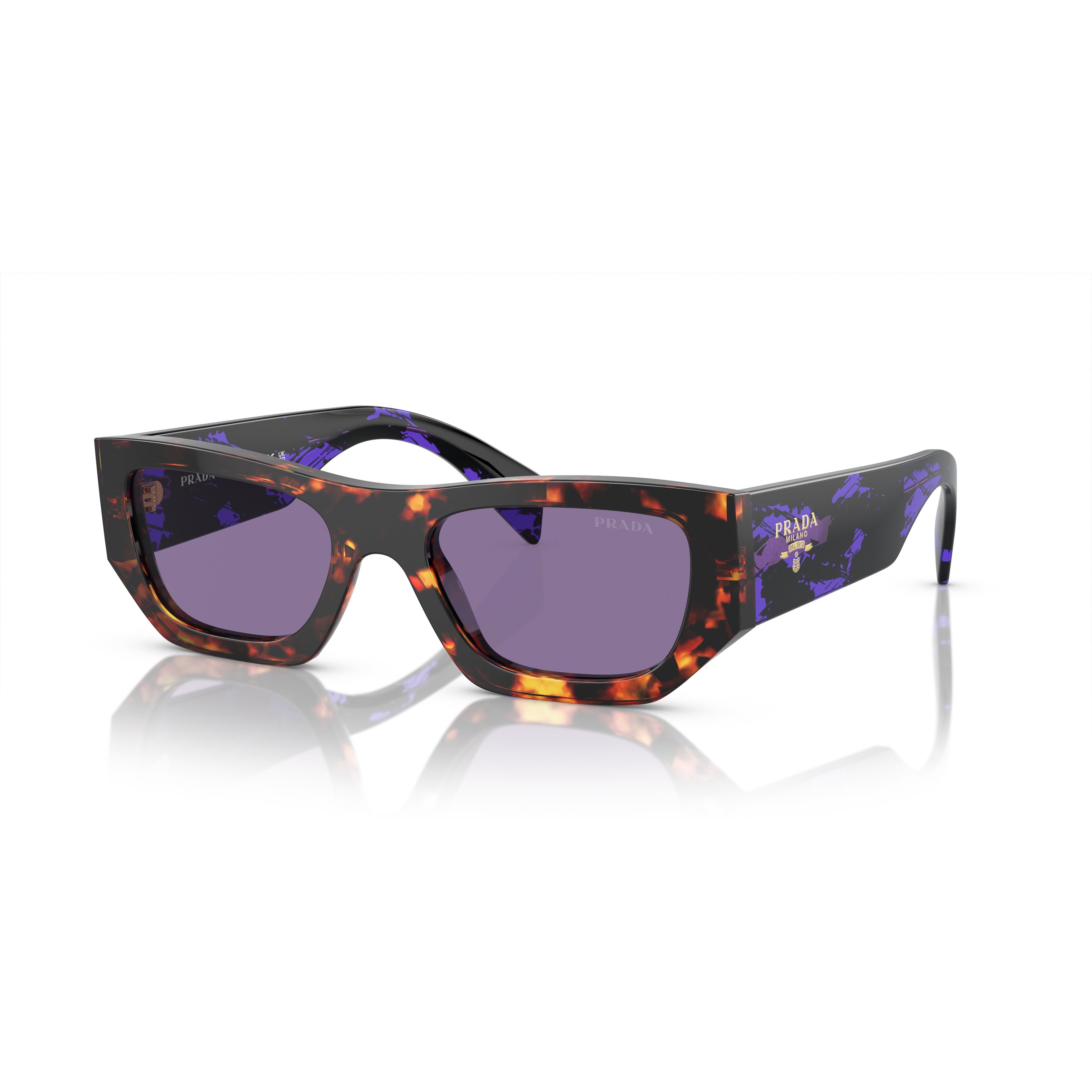 0pr A01s Rectangular Tortoiseshell-Patterned Acetate Sunglasses