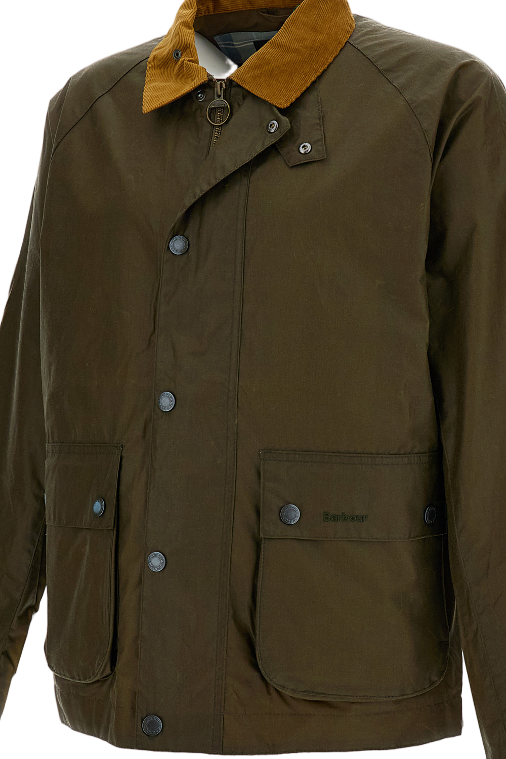 Waxed Cotton Bedale Jacket with Corduroy Collar