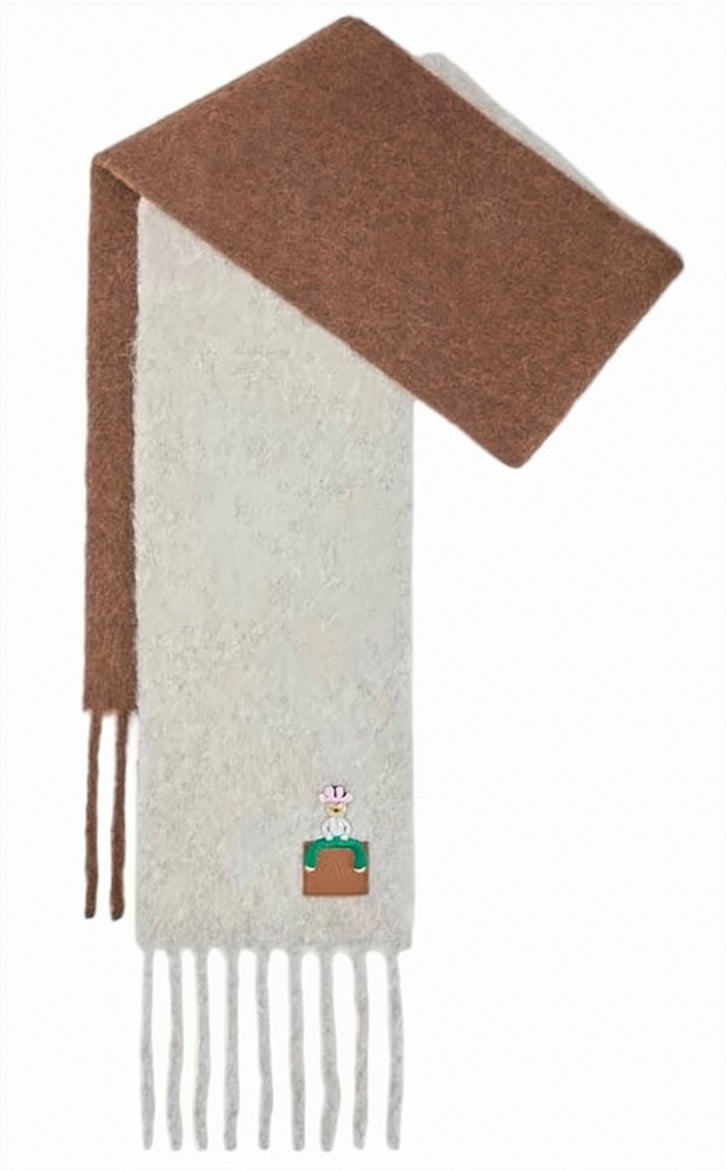 Two-Tone Alpaca and Wool Long Scarf