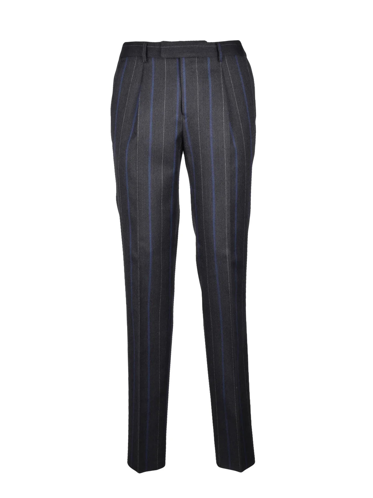 Grey Blue Men Virgin Wool Double-Breasted Suit