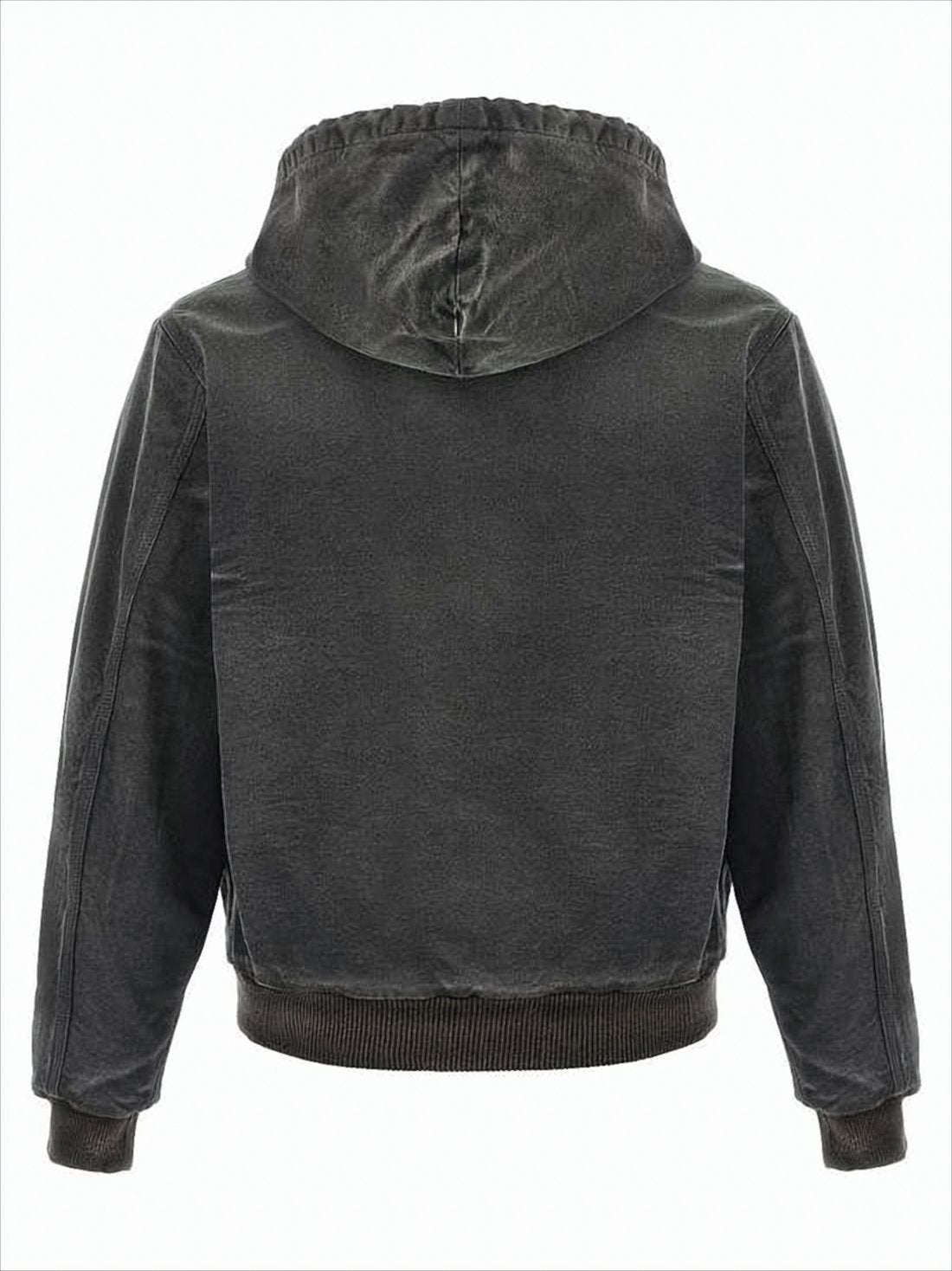 Zip-Up Cropped Hoodie with Drawstring