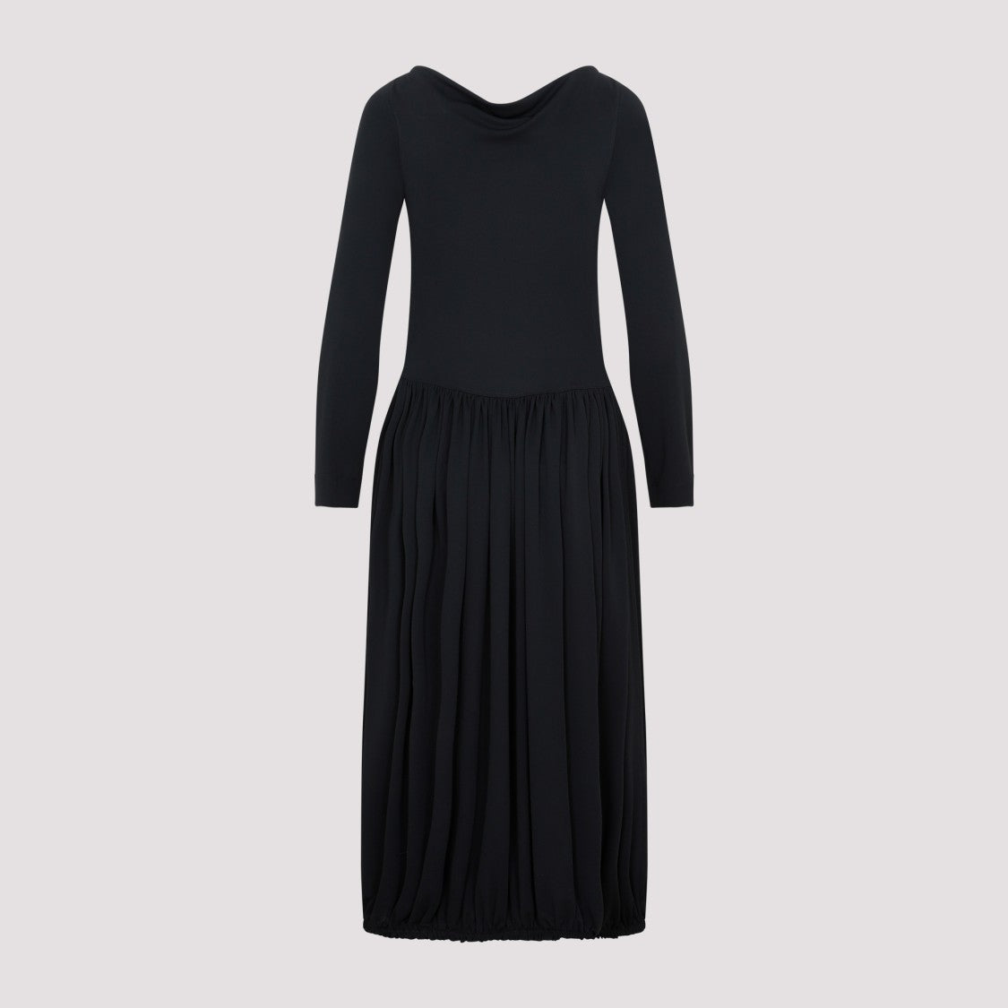 Black Ls Drape Midi Dress