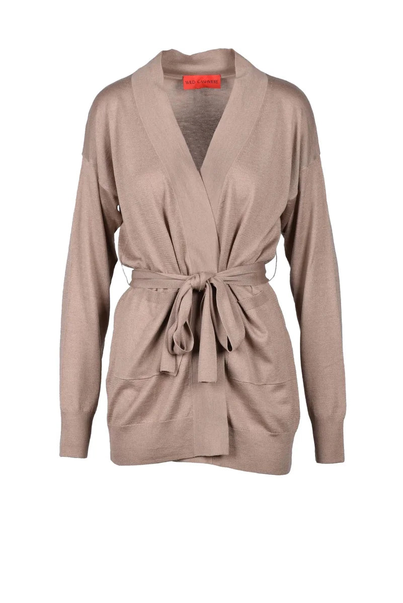 Silk Cashmere Cardigan - Taupe