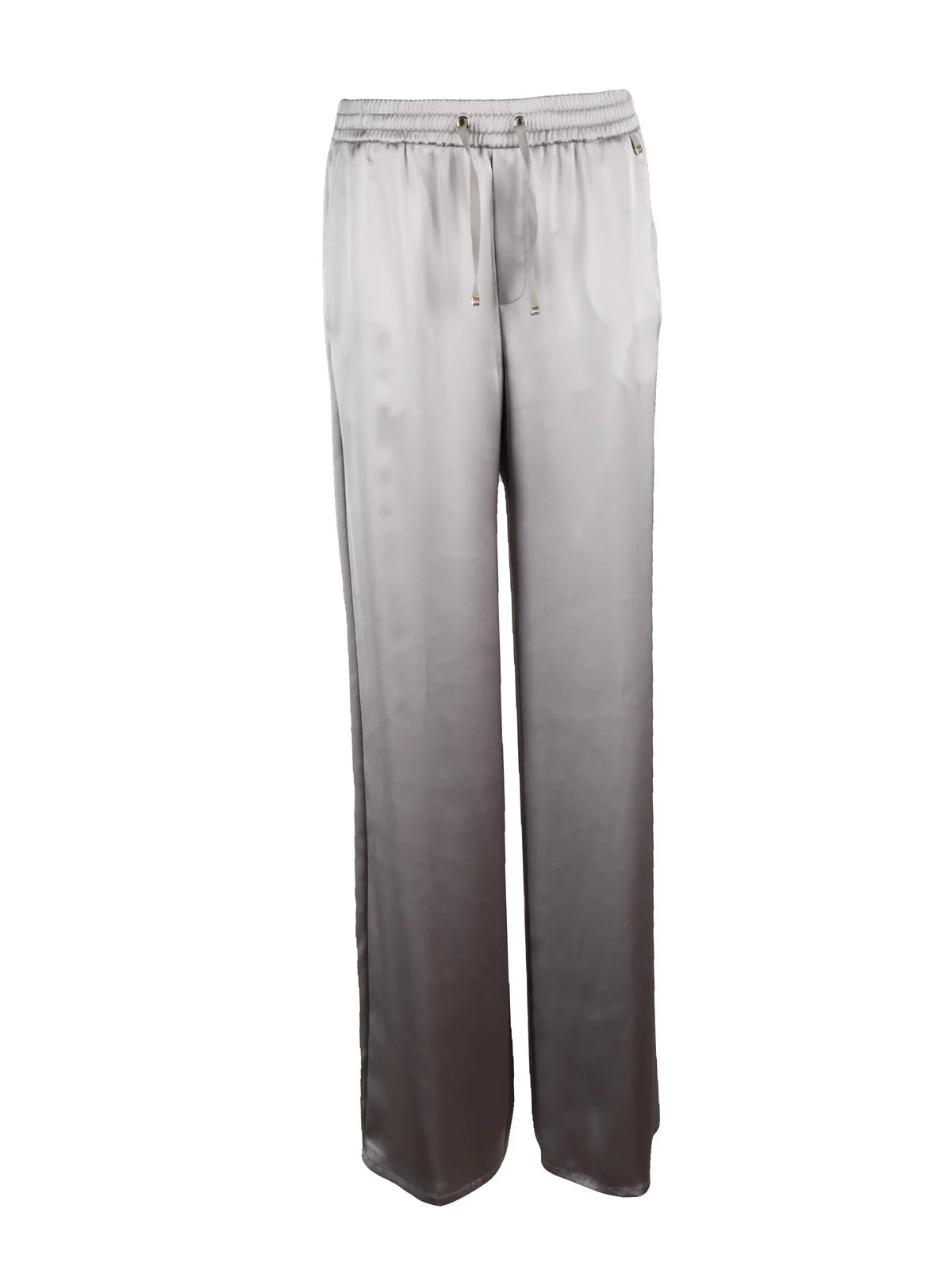 Beige Polyester Satin Trackpants