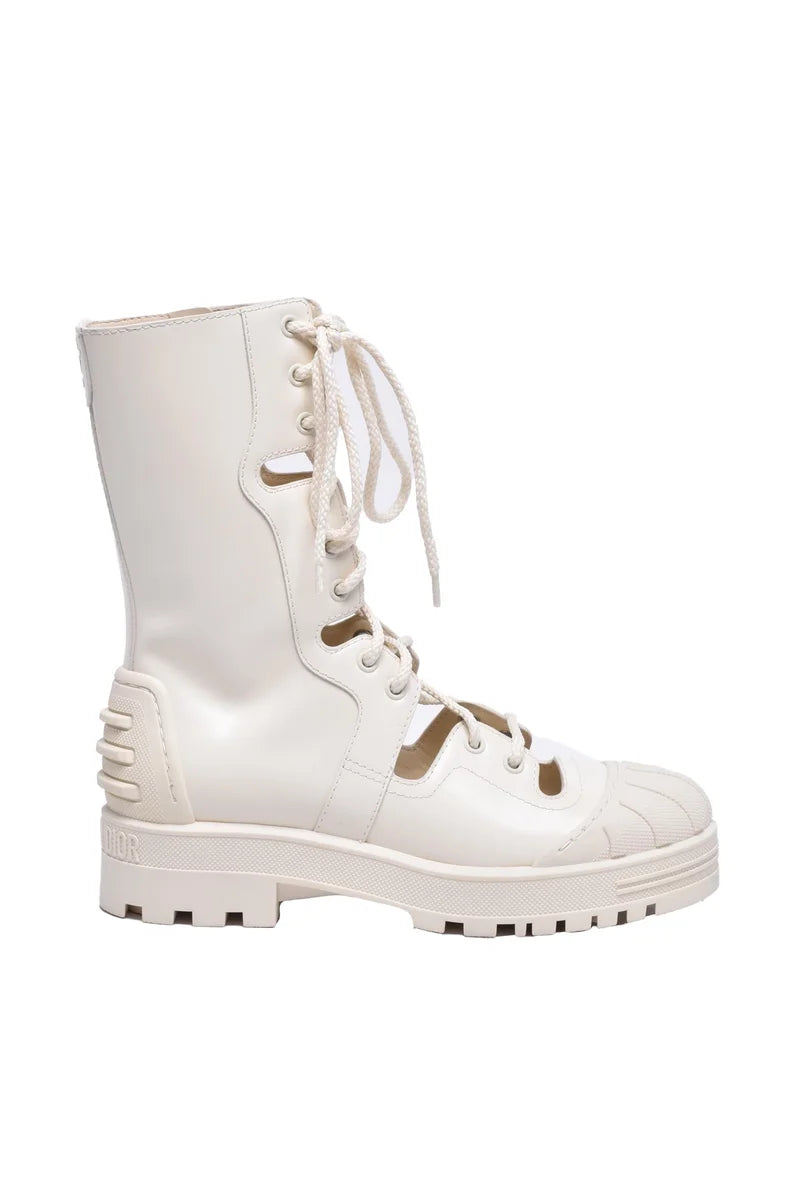 Iron Leather Boots - White