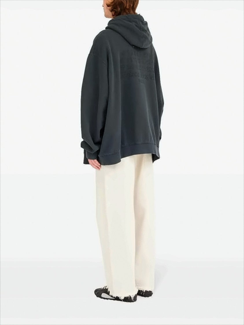 Oversized Zip-Up Hoodie With Relaxed Fit And Drawstring Hood