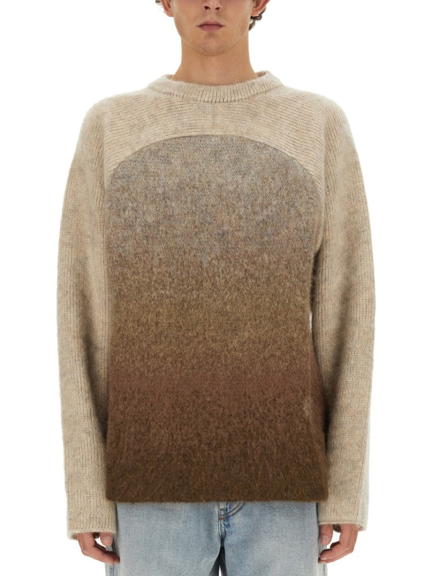 Gradient Mohair Blend Knit With Relaxed Silhouette