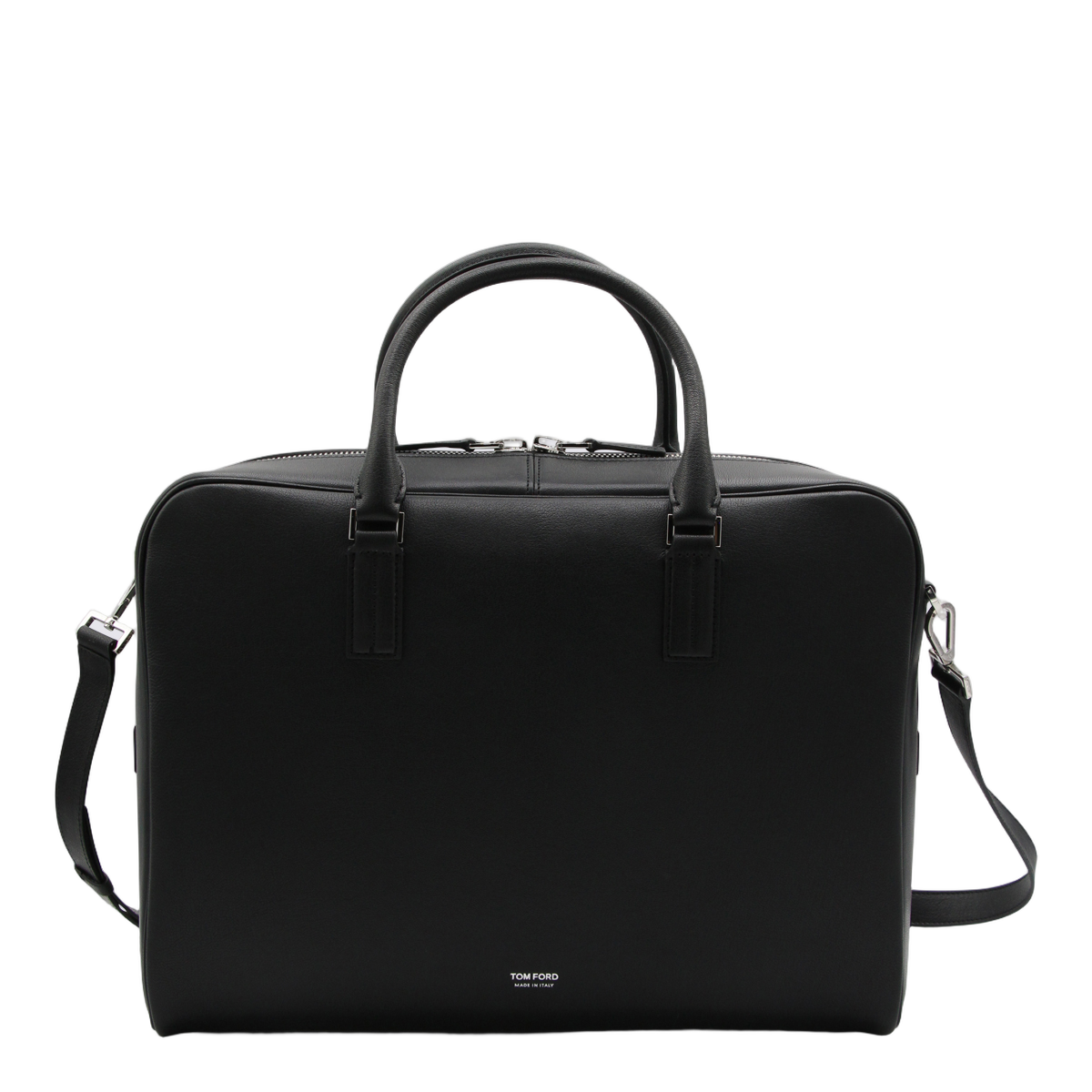 Structured Black Bag with Silver-tone Features