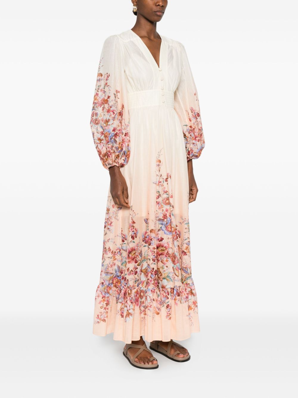 Flowing Maxi Dress With Deep V-Neckline