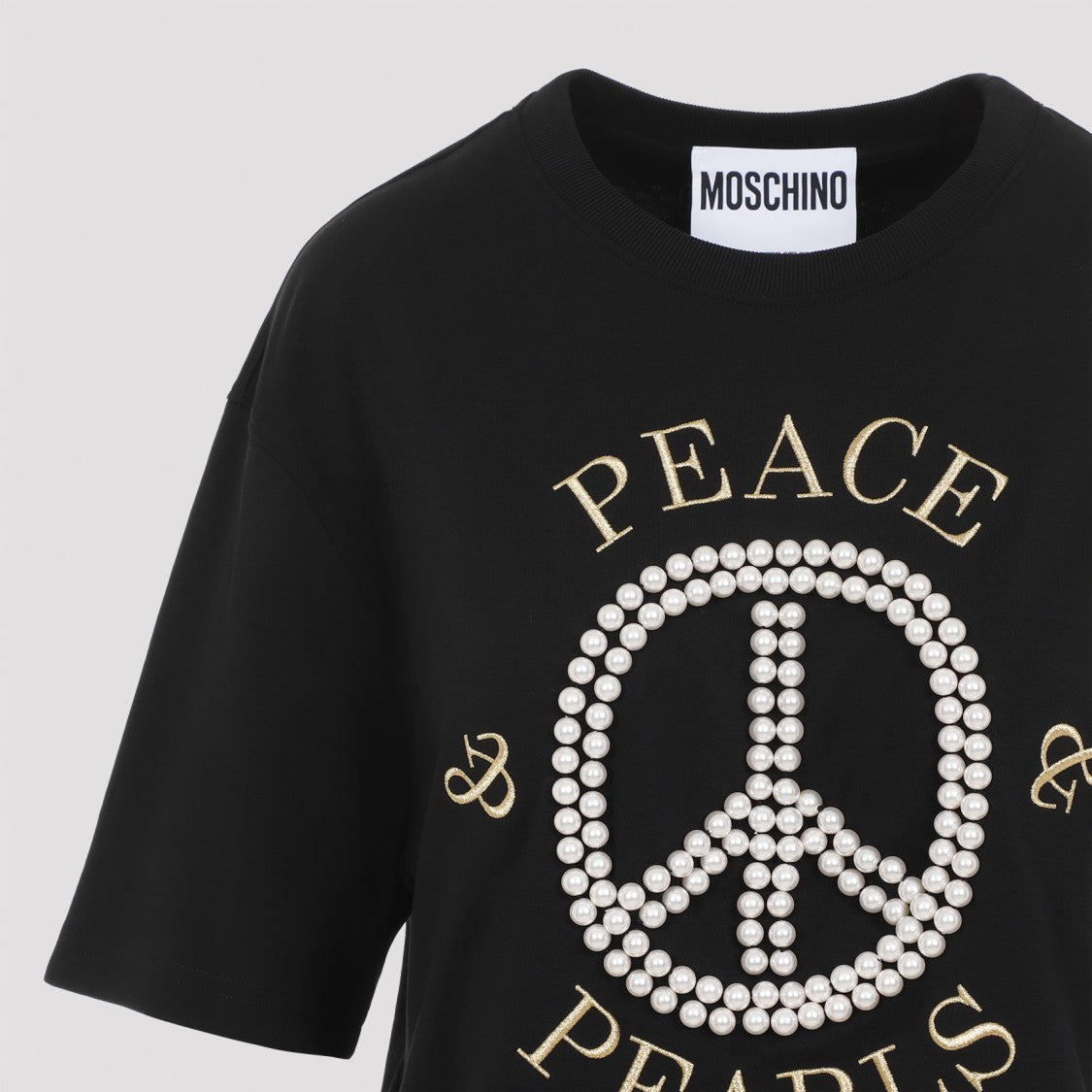 Pearl Embellisment Black T-Shirt