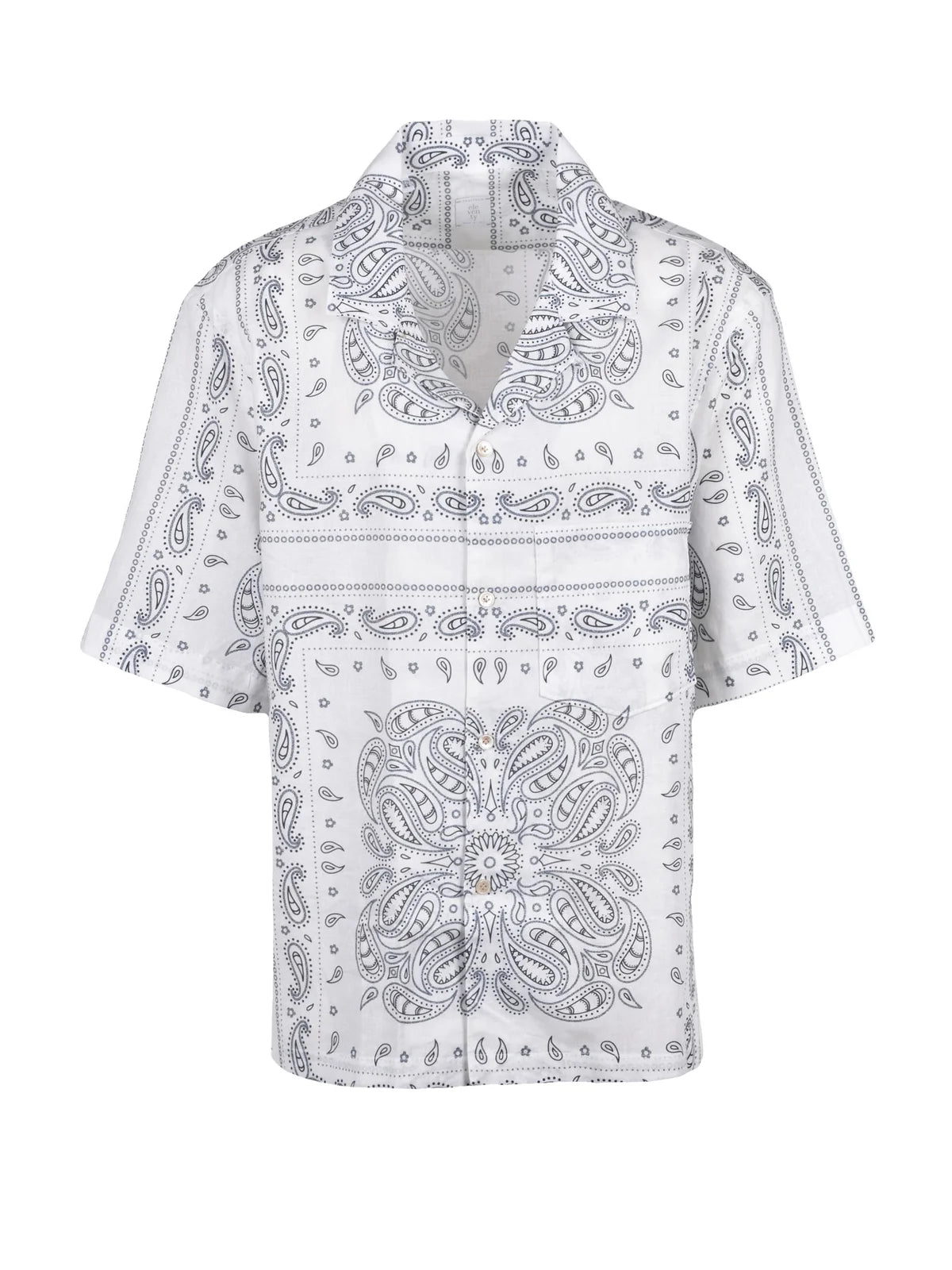 White Blue Linen Cotton Shirt