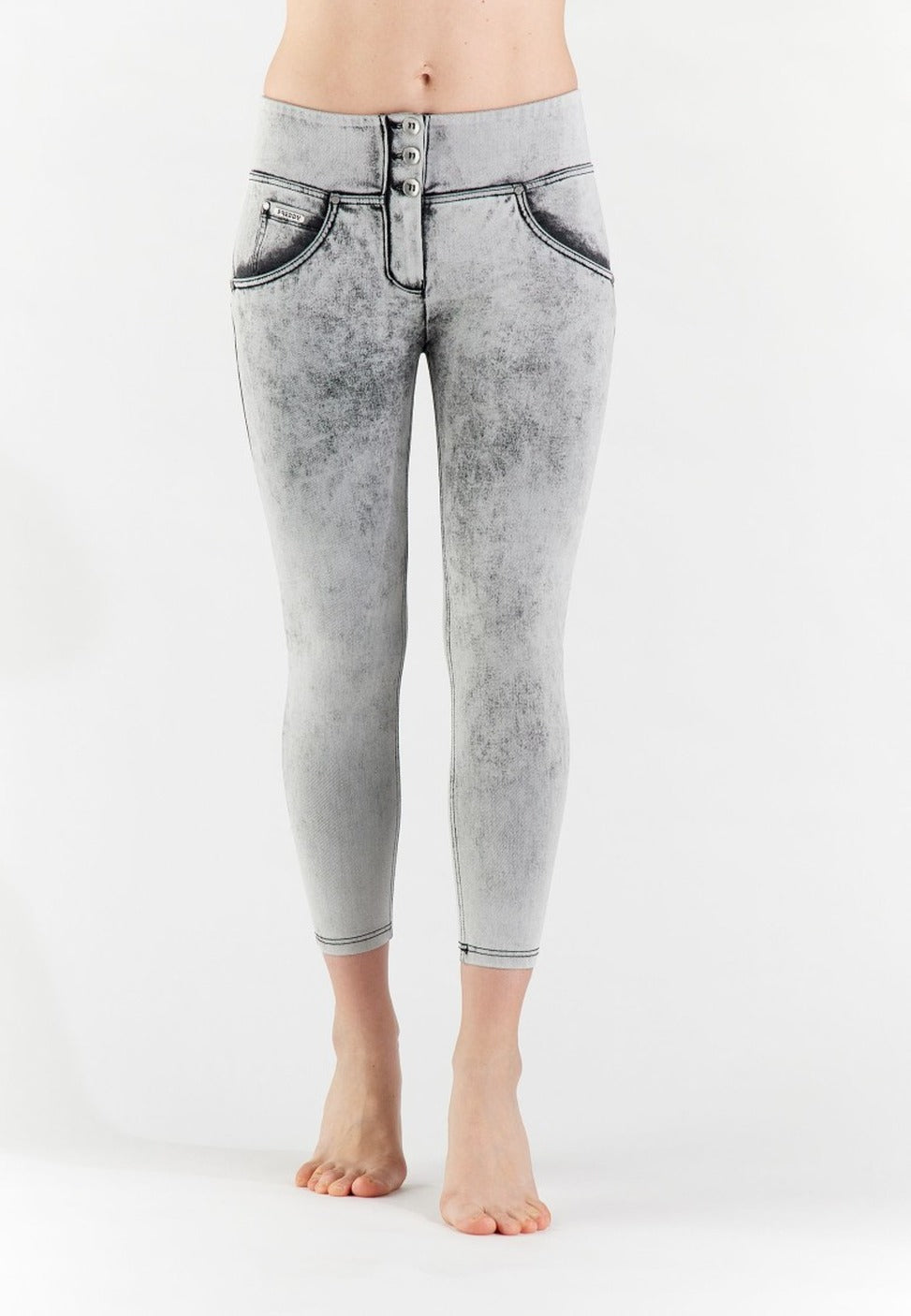 Slim-Fit Grey Push-Up Pants