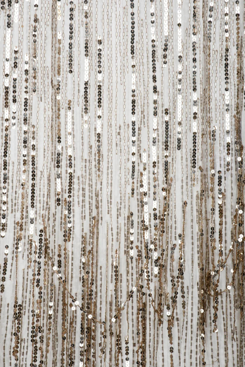 Long Sequin Dress - White/Gold