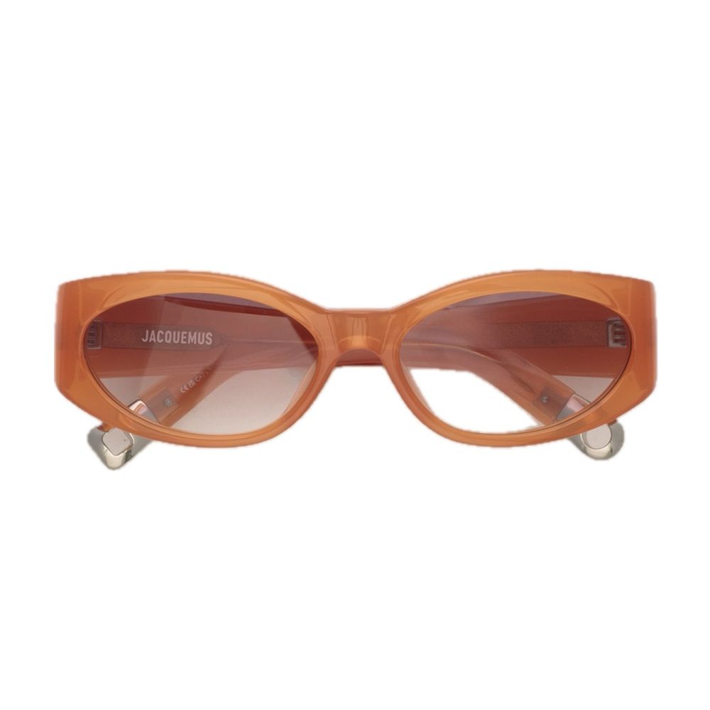 Les Lunettes Jac4 Ovalo Linea "Les Sculptures" Oval Orange Acetate Sunglasses
