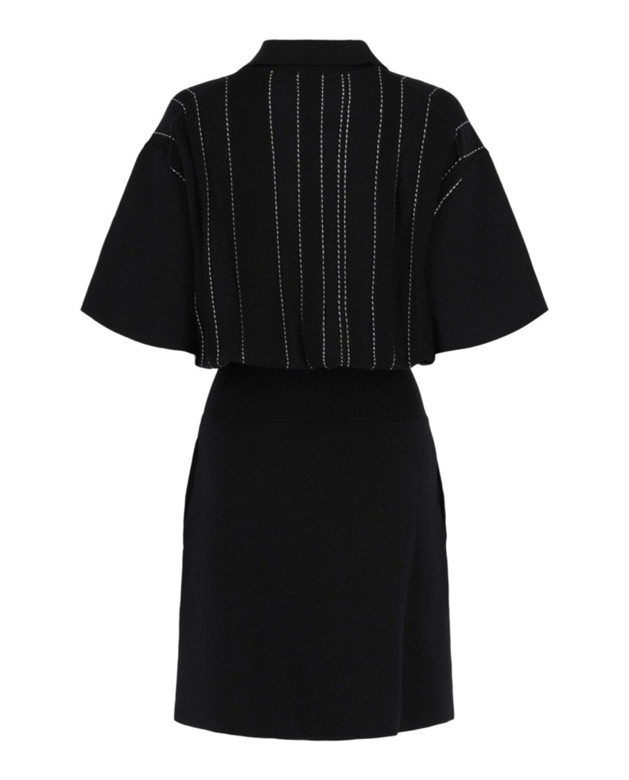Contrast Stitch Knit Dress
