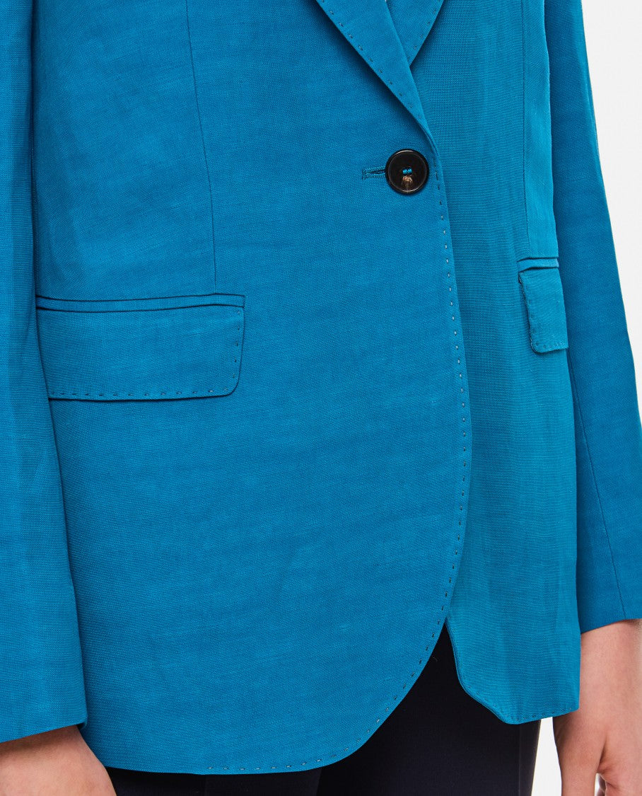 Tailored Blue Jacket With Notched Lapel