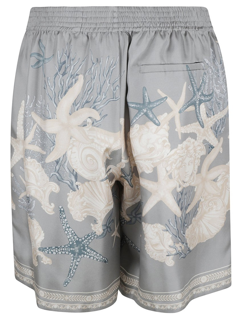 Relaxed Fit Shorts With Seashell Print