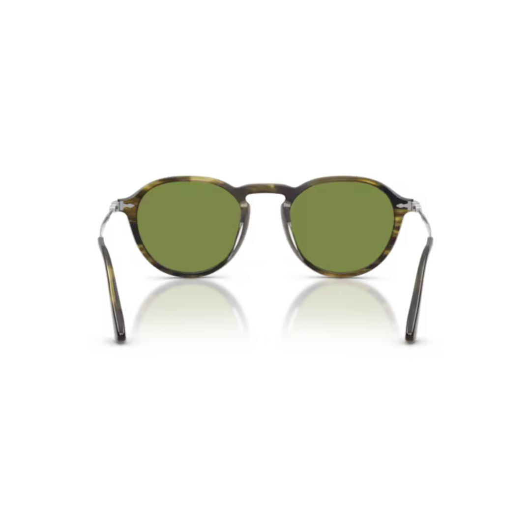 0po3383s Round Green Lens Tortoiseshell Acetate Sunglasses
