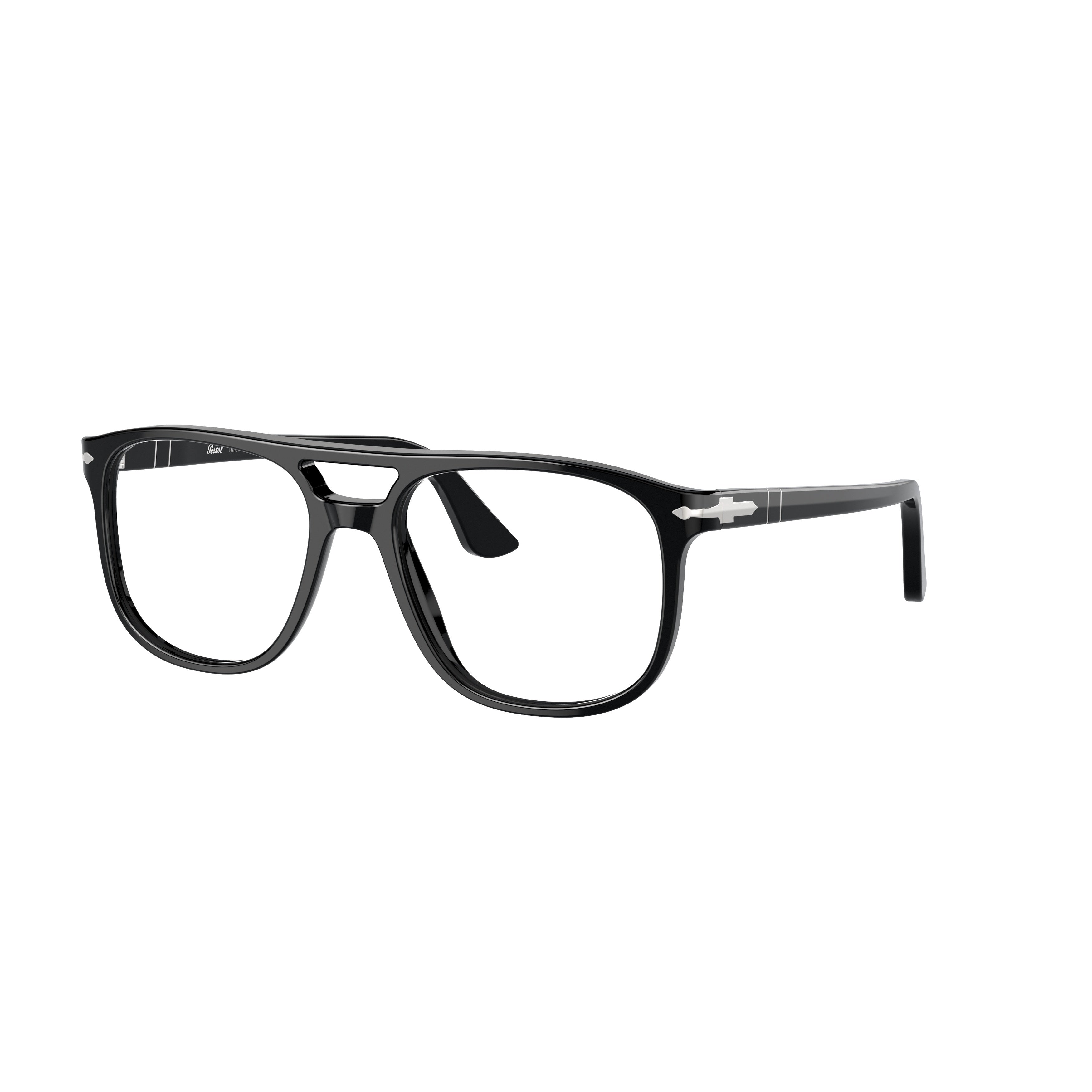 0po3329v Bold Rectangular Eyeglasses with Double Bridge Design