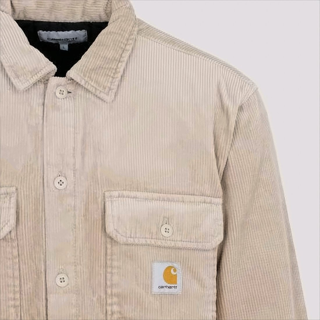 Corduroy Button-Up Shirt with Classic Collar