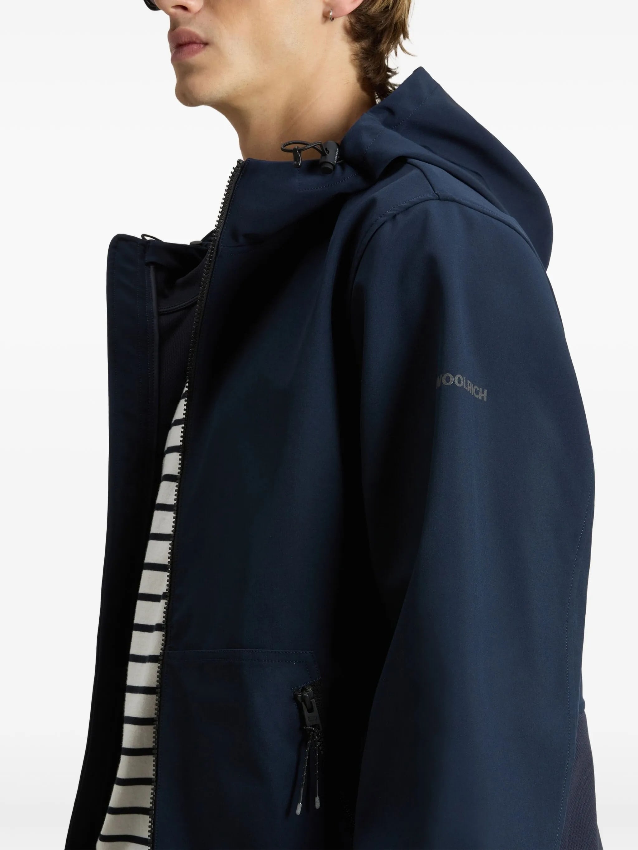 Blue Soft Shell Full Zip Hoodie
